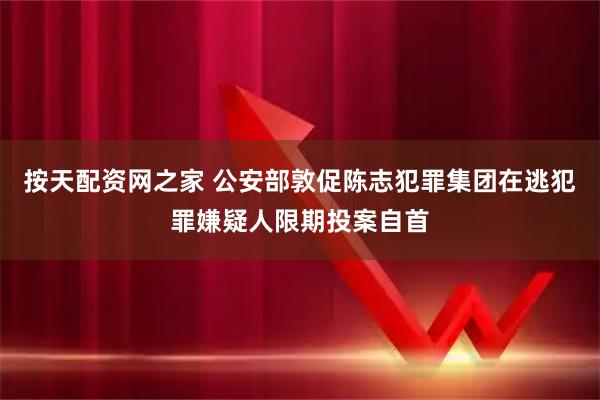 按天配资网之家 公安部敦促陈志犯罪集团在逃犯罪嫌疑人限期投案自首